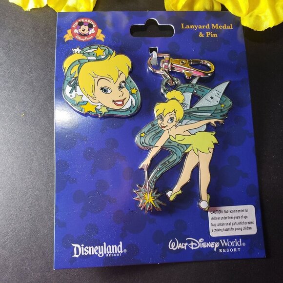 Disney Tinkerbell Fairy Peter Pan Lanyard Trading Pin Badge Lapel Pin Brooch - Picture 2 of 9